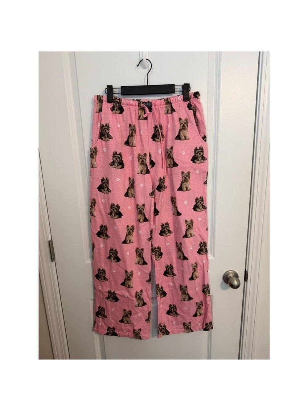 Comfies Pink Yorkie Dog Print Lounge Pajama Pants Size L